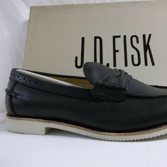 J.D. Fisk Scully Black Leather New Mens Loafers main image 5